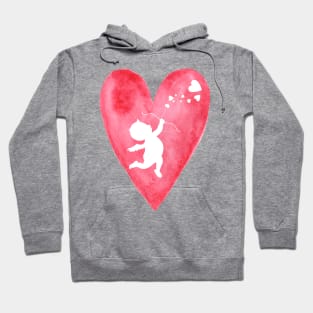 White cupid in red heart Hoodie